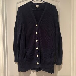 L.L. Bean Deep Blue Button-Up Cardigan